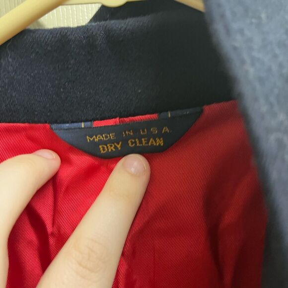 VTG Pendleton 100% Wool Navy Blue Structured Blazer w/ Suede Elbow Patches SZ 46 - Picture 4 of 8